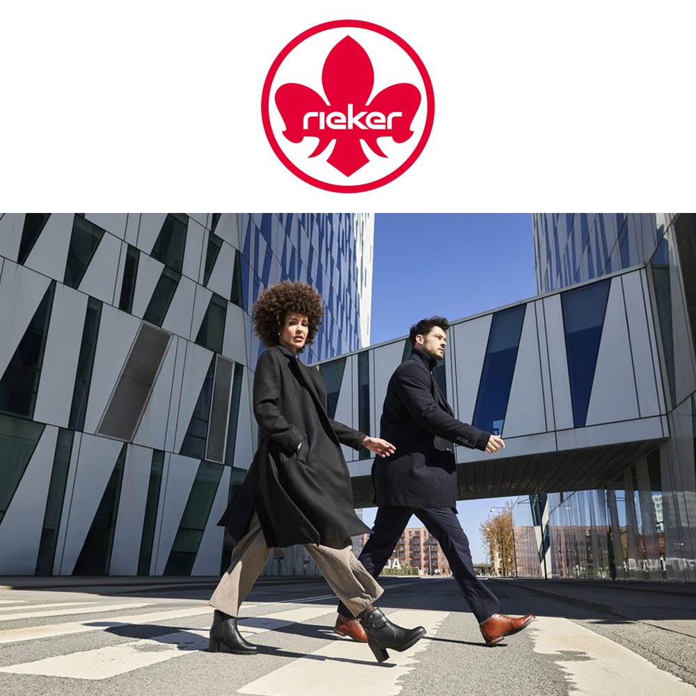 man and woman walking in rieker boots