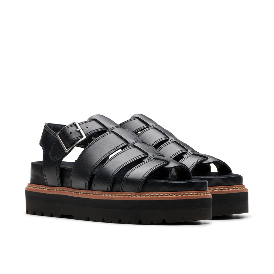 Clarks - Orianna Twist - Black Leather - Sandals