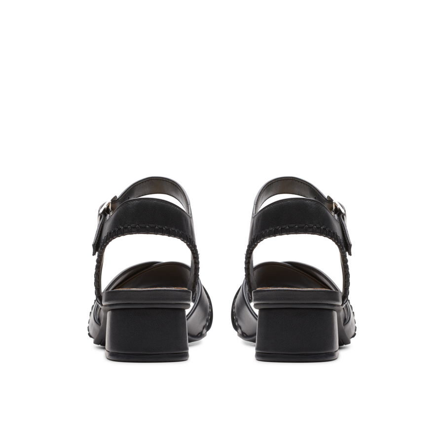 Clarks - Serina35 Cross - Black Leather - Sandals