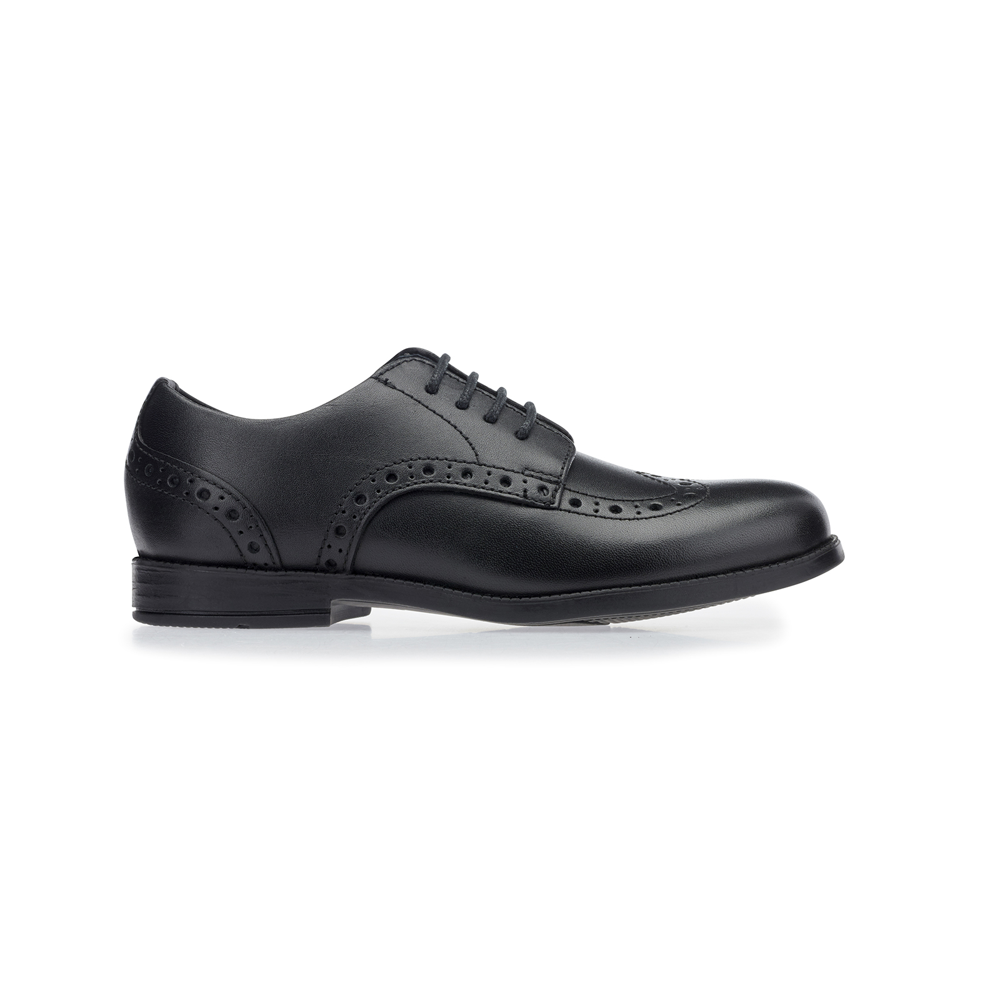 Start Rite Brogue Pri Black Leather School Shoes