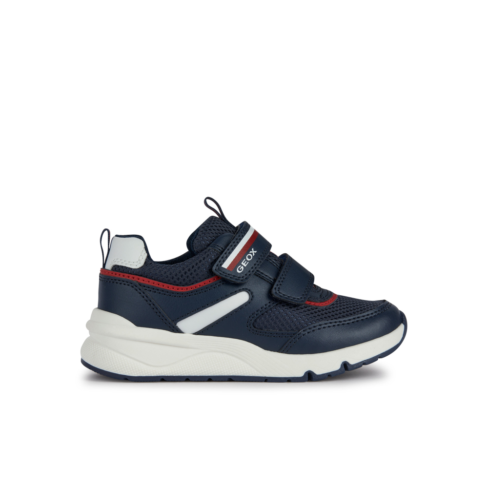 Geox J Rooner Boy Navy Red Trainers Robert Carder Shoes