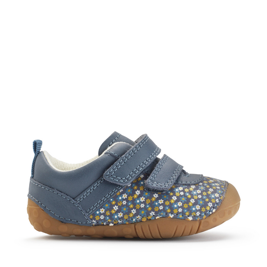 Start Rite - Little Smile - Denim Blue Leather/Nubuck Floral - Shoes