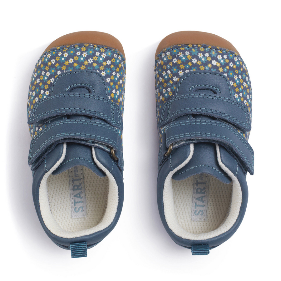 Start Rite - Little Smile - Denim Blue Leather/Nubuck Floral - Shoes