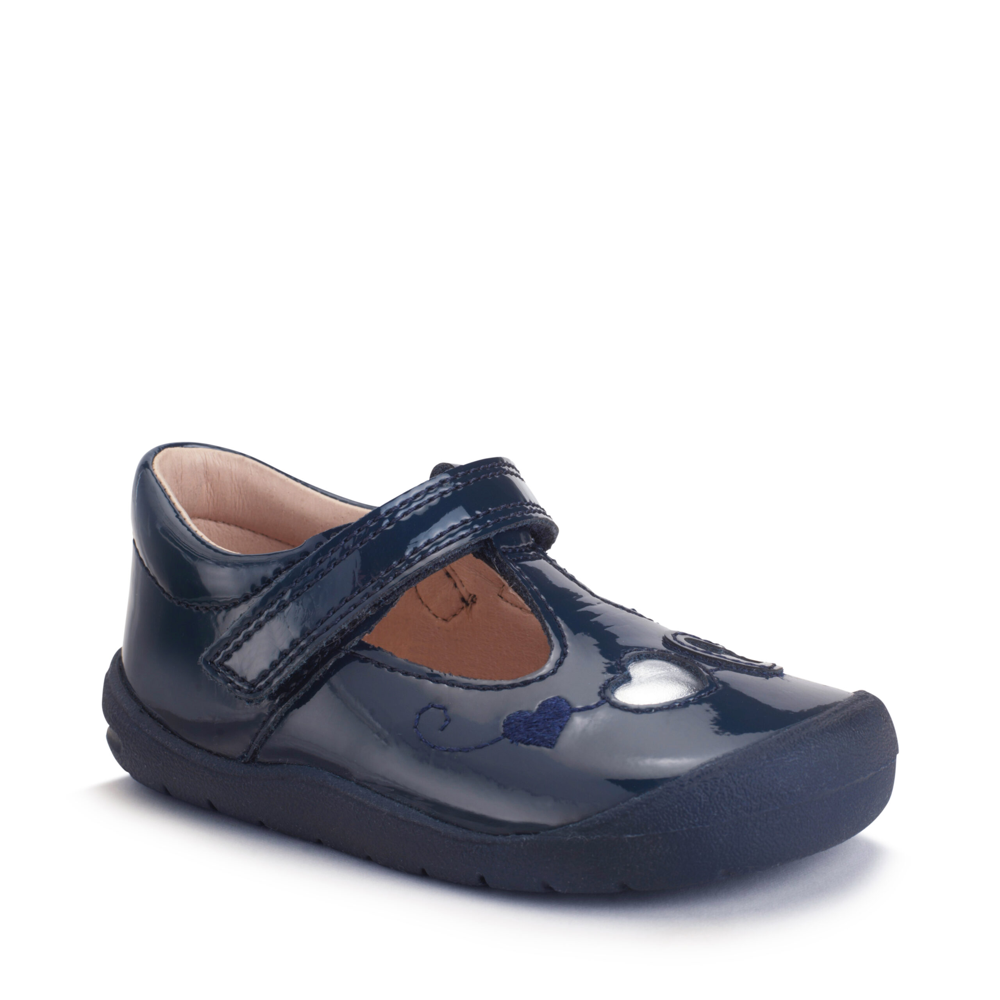 Start Rite Party Navy Patent Shoes - Main Image