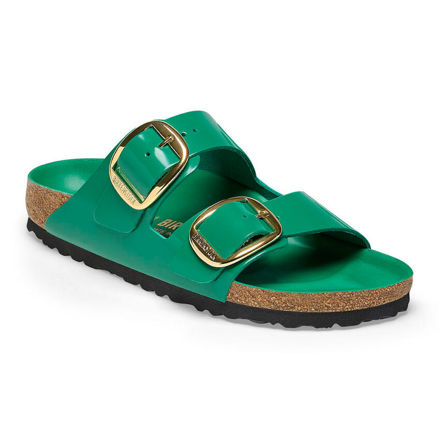 Birkenstock - Arizona - 1025239 - Natural Leather Patent - High-Shine Digital Green - Sandals