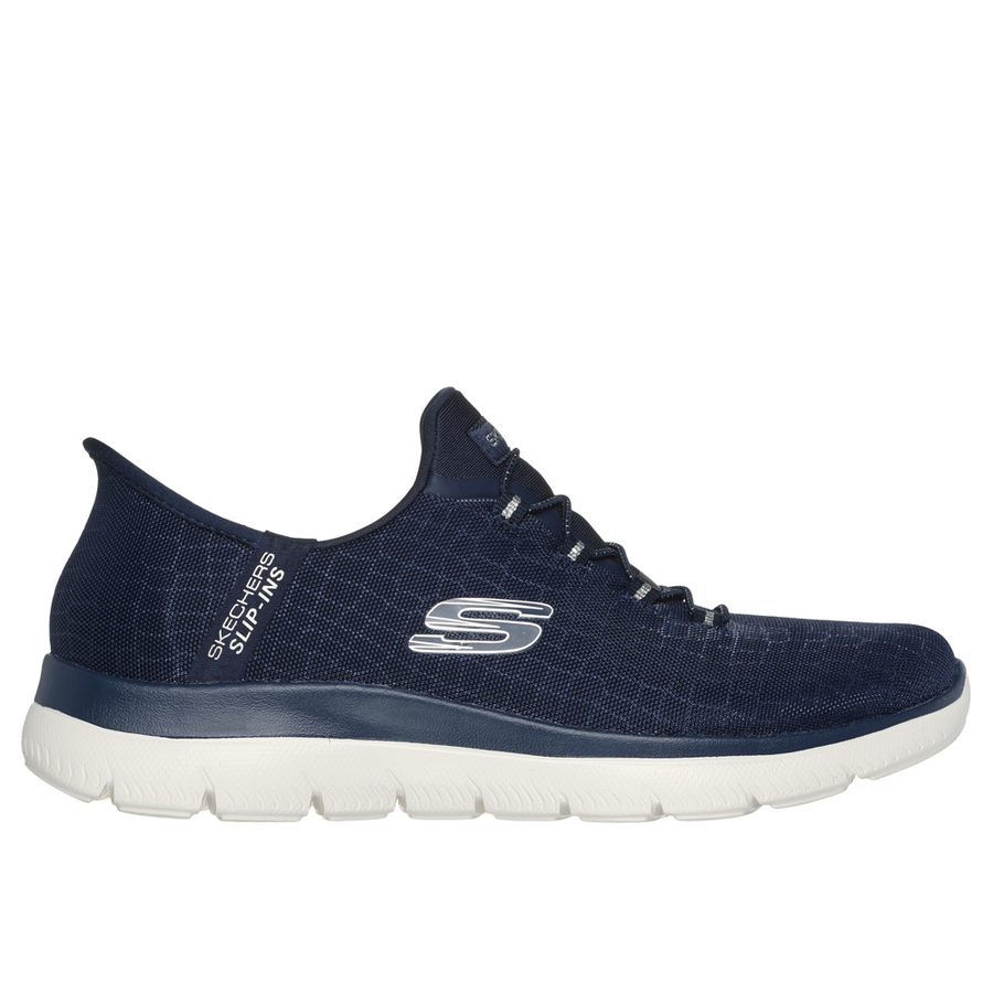 Skechers Summits Classy Night Navy Silver Trainers Robert Carder Shoes