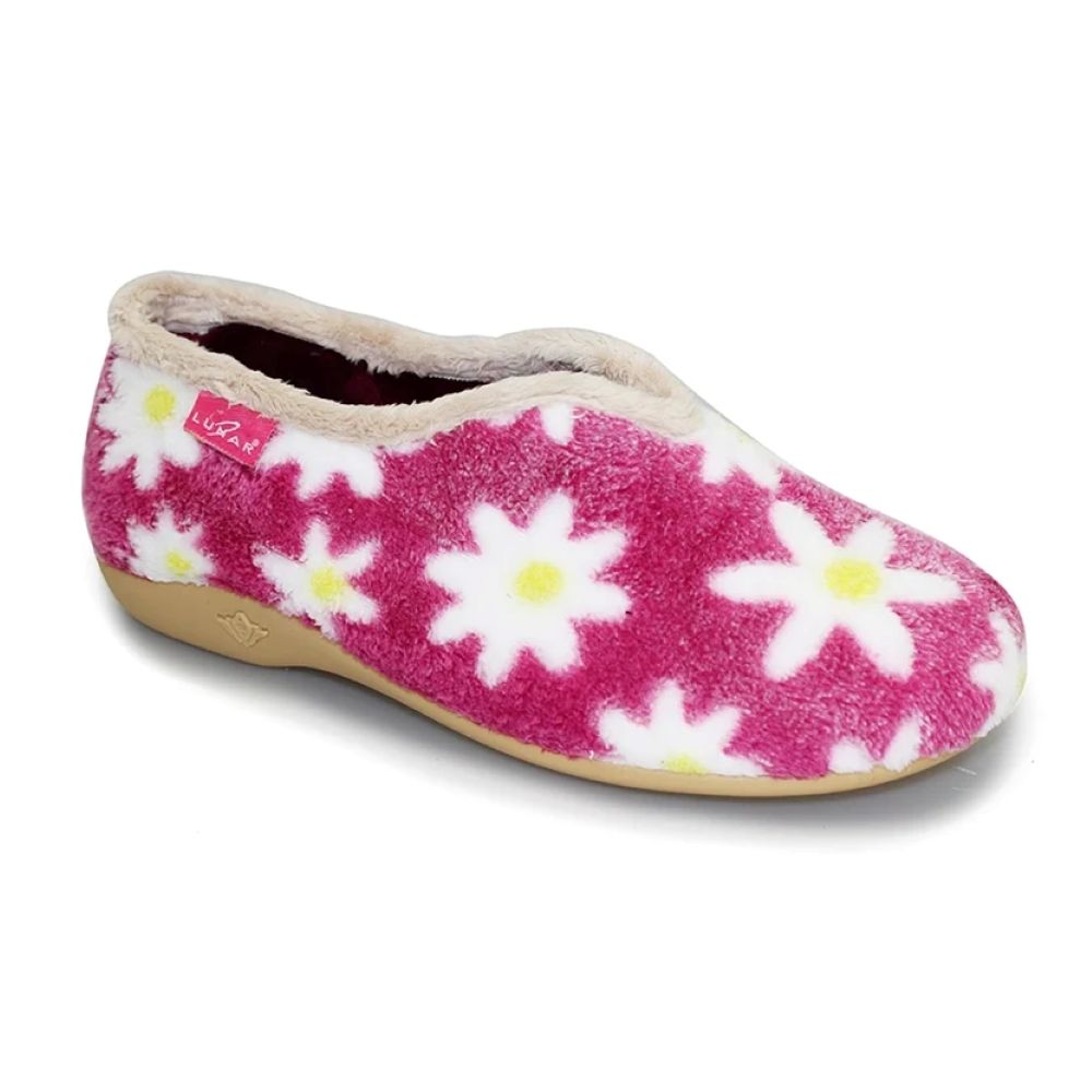 Lunar Daisy Pink Slippers With Daisy Pattern