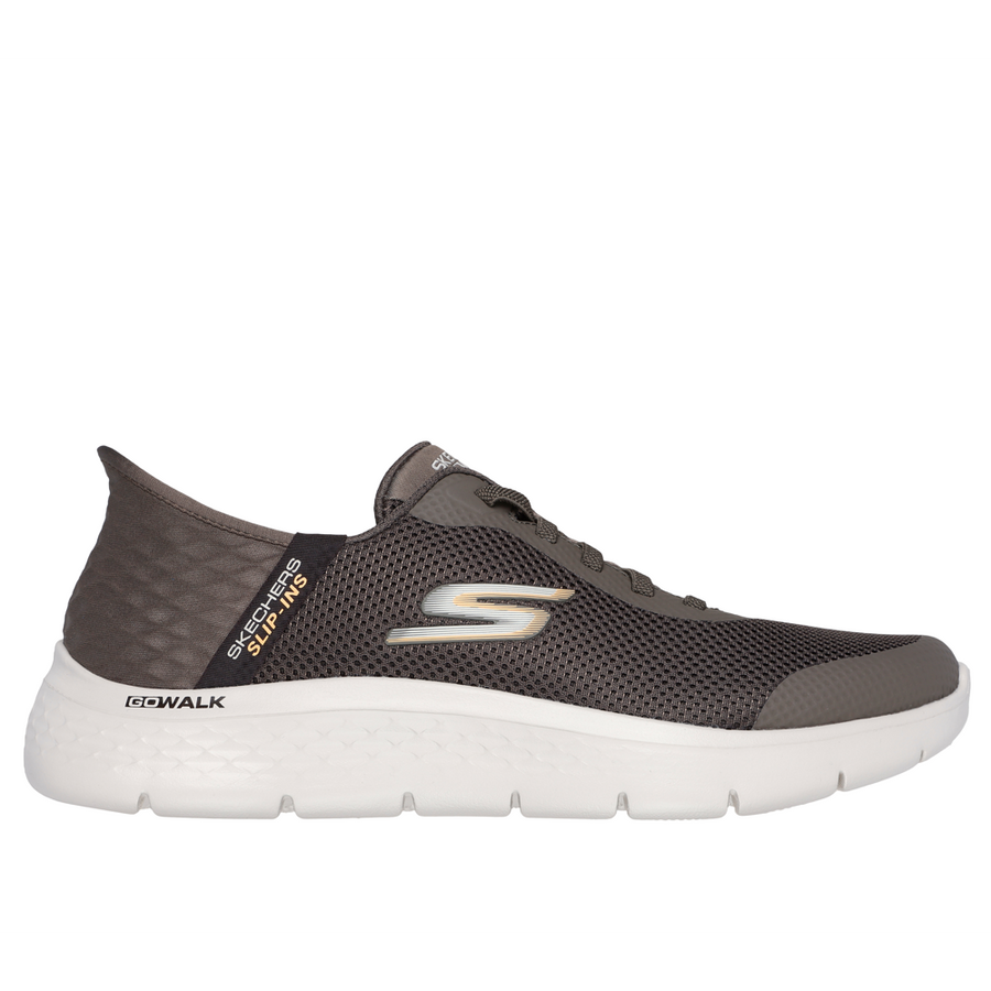 Skechers Go Walk Flex Hands Up Brown Trainers Robert Carder Shoes