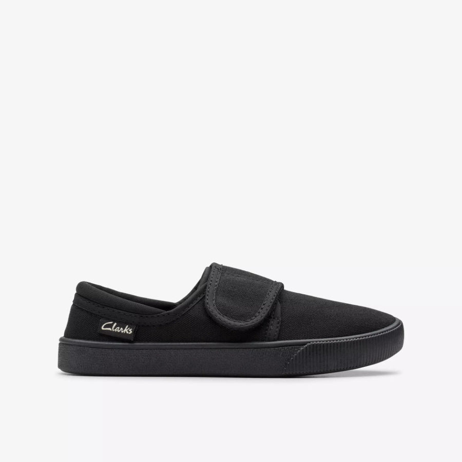 Clarks - Hopper Run - Black Fabric - Plimsolls