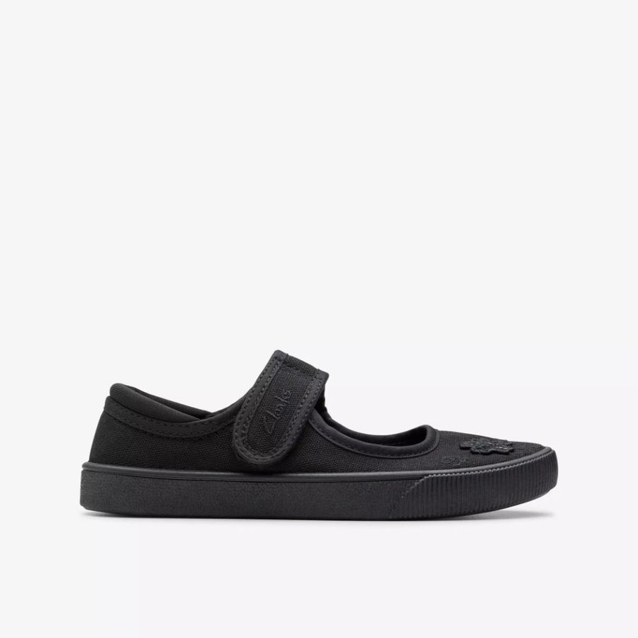 Clarks - Hopper Go - Black Fabric - Plimsolls