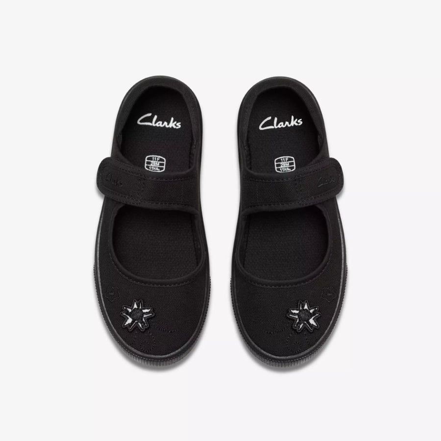 Clarks - Hopper Go - Black Fabric - Plimsolls