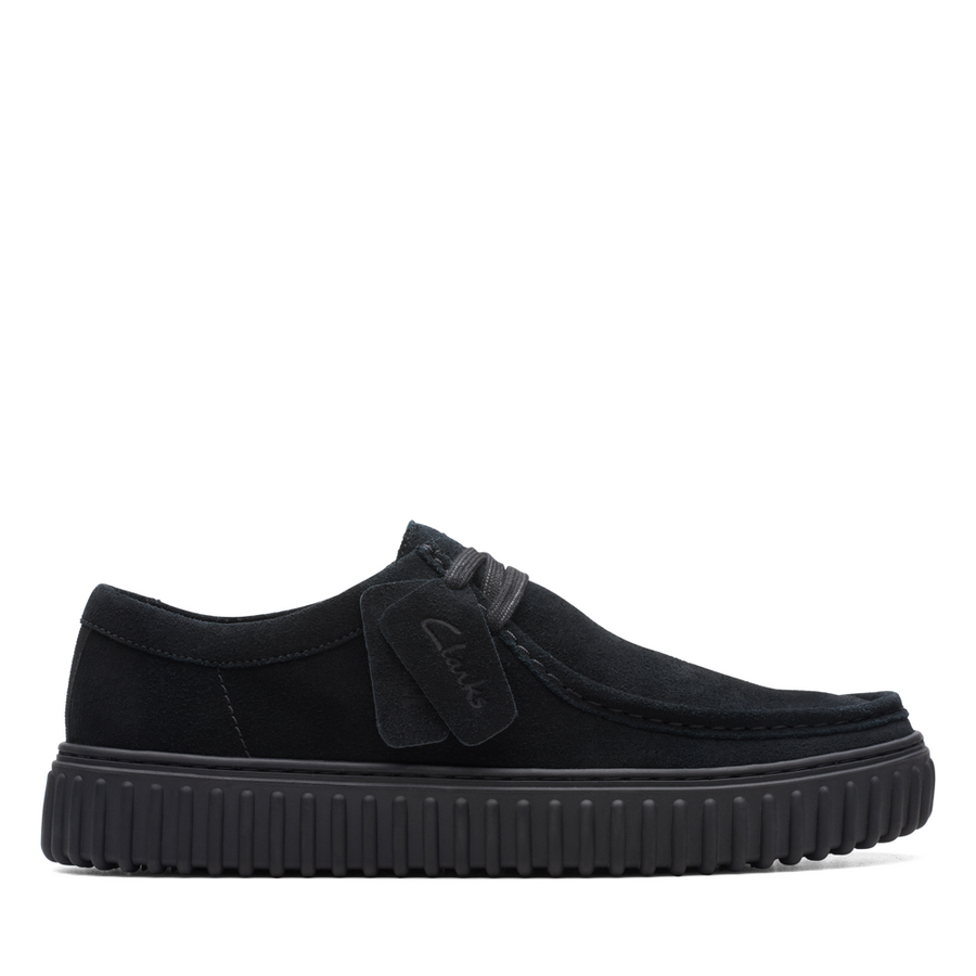 Clarks Torhill Lo Black Suede Shoes