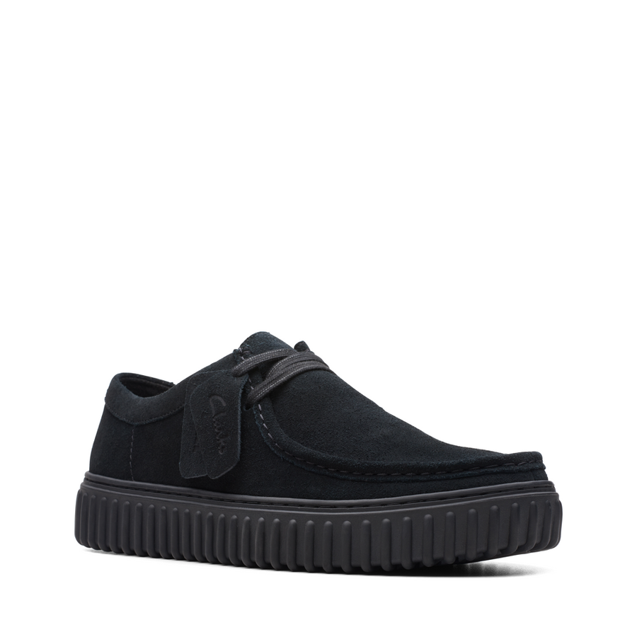 Clarks Torhill Lo Black Suede Shoes