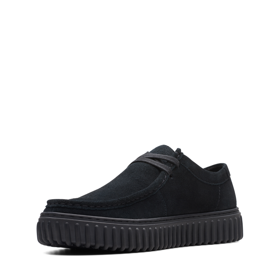 Clarks Torhill Lo Black Suede Shoes
