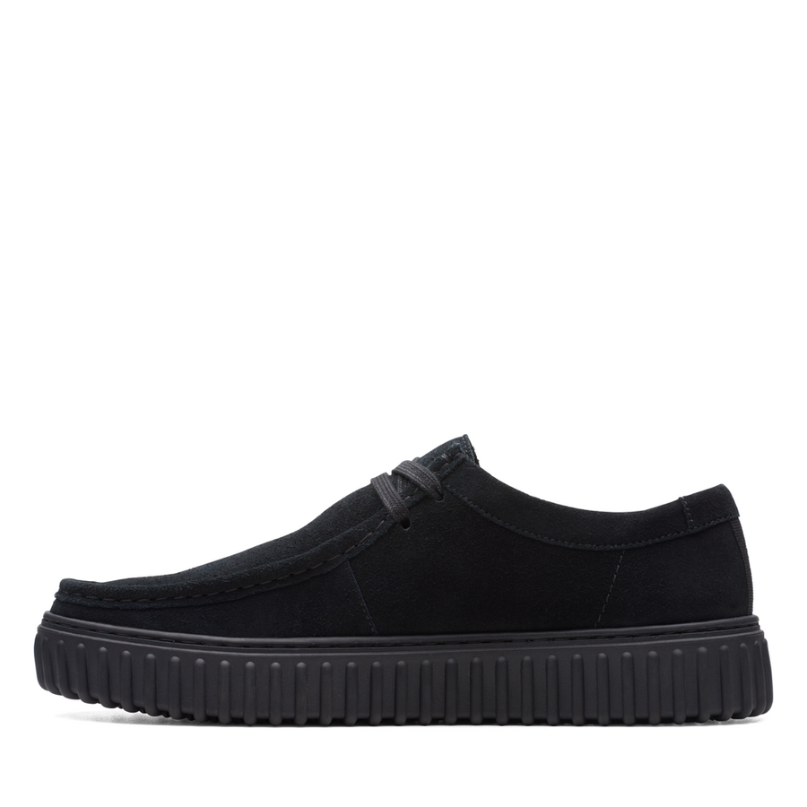 Clarks Torhill Lo Black Suede Shoes