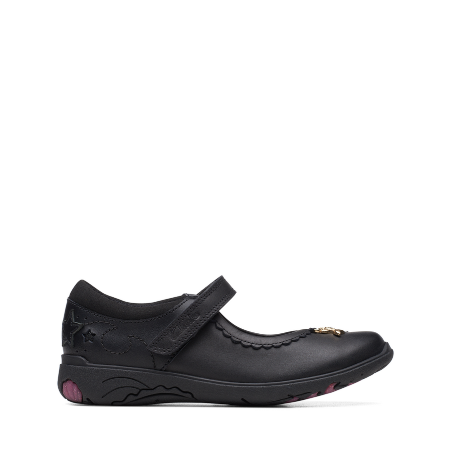 Clarks - Relda Sea K. - Black Leather - School Shoes