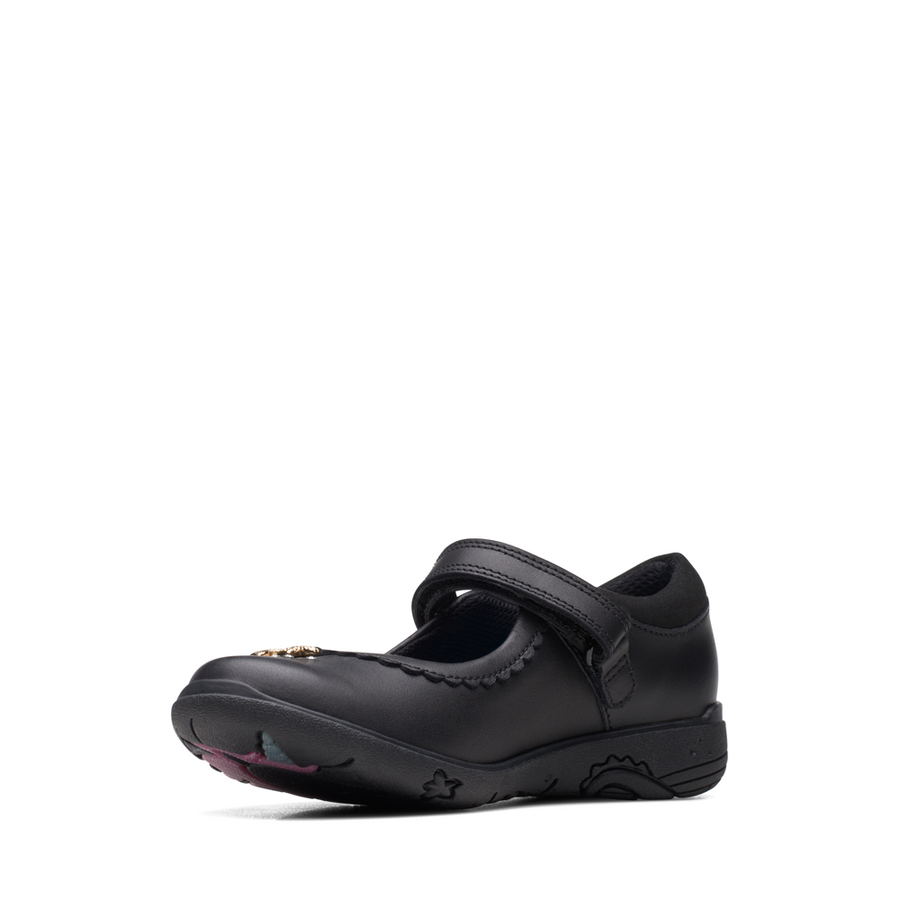 Clarks - Relda Sea K. - Black Leather - School Shoes