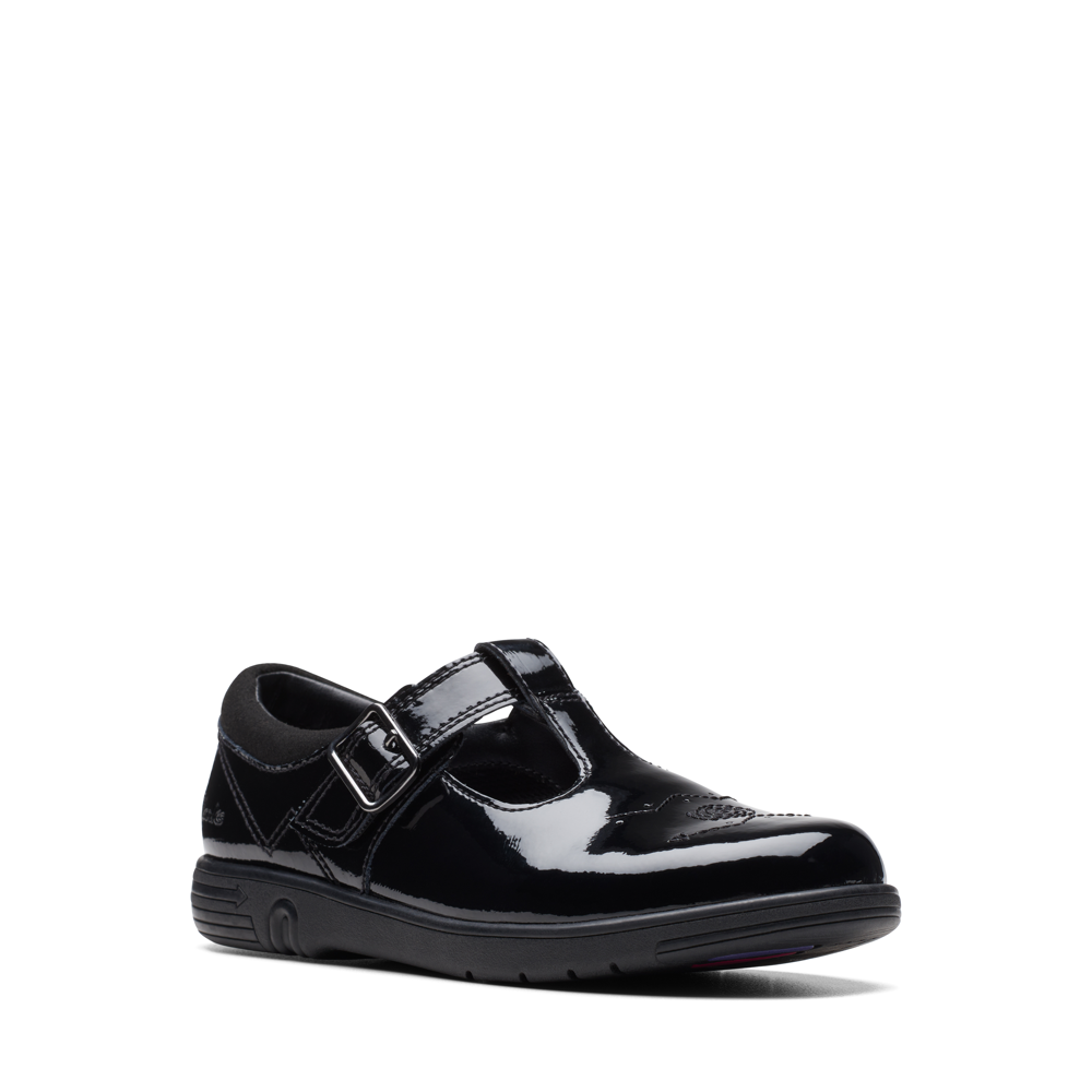 Clarks - Jazzy Tap K. - Black Patent - School Shoes