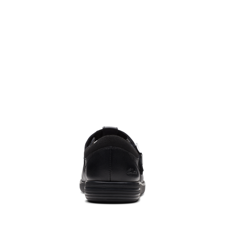 Clarks black 2025 leather trainers