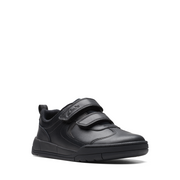Clarks - Kick Pace K - Black Leather - School Shoes