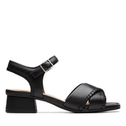 Clarks - Serina35 Cross - Black Leather - Sandals