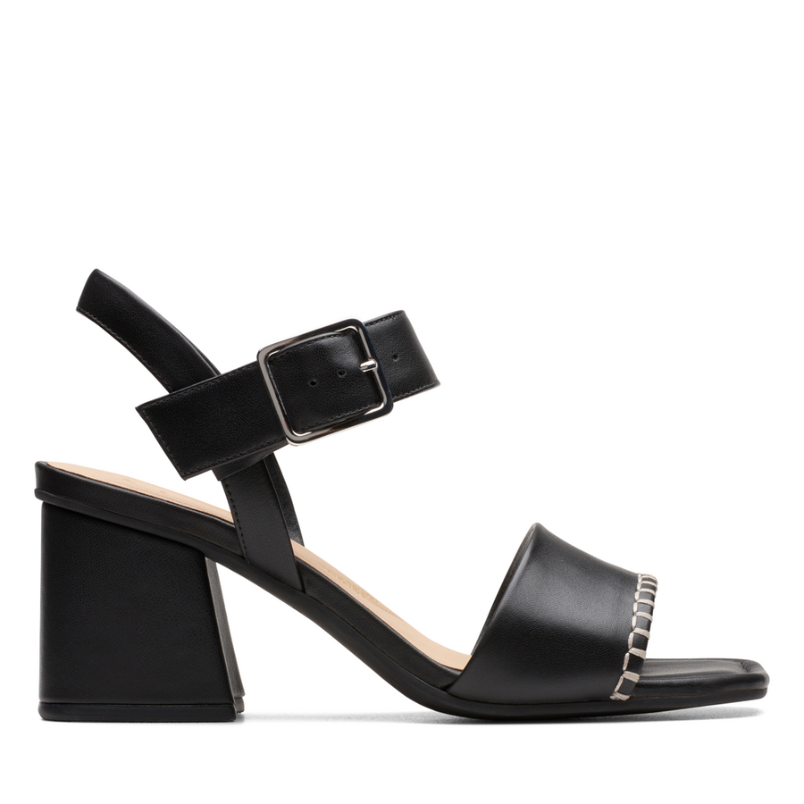 Clarks - Siara65 Buckle - Black Leather - Sandals