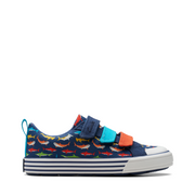 Clarks - Foxing Split K - Navy Print - Canvas Shoes