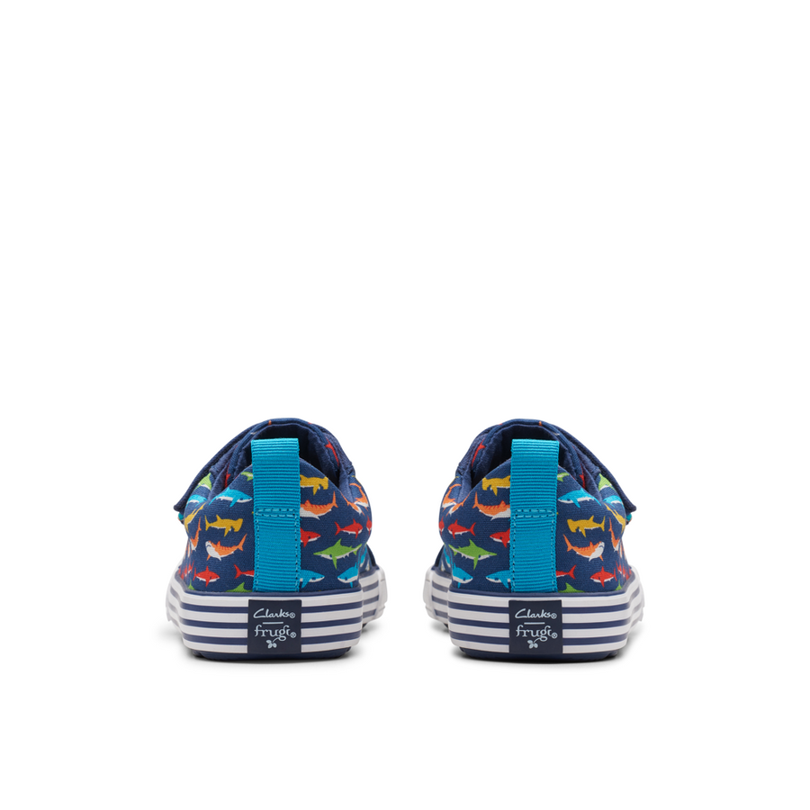 Clarks - Foxing Split K - Navy Print - Canvas Shoes