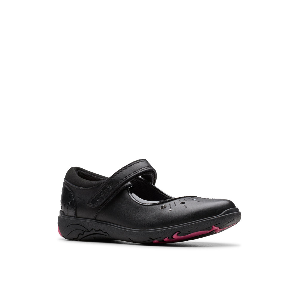 Clarks - Relda Wish K. - Black Leather - School Shoes
