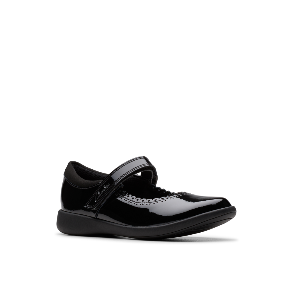 Clarks - Etch Pure K. - Black Patent - School Shoes