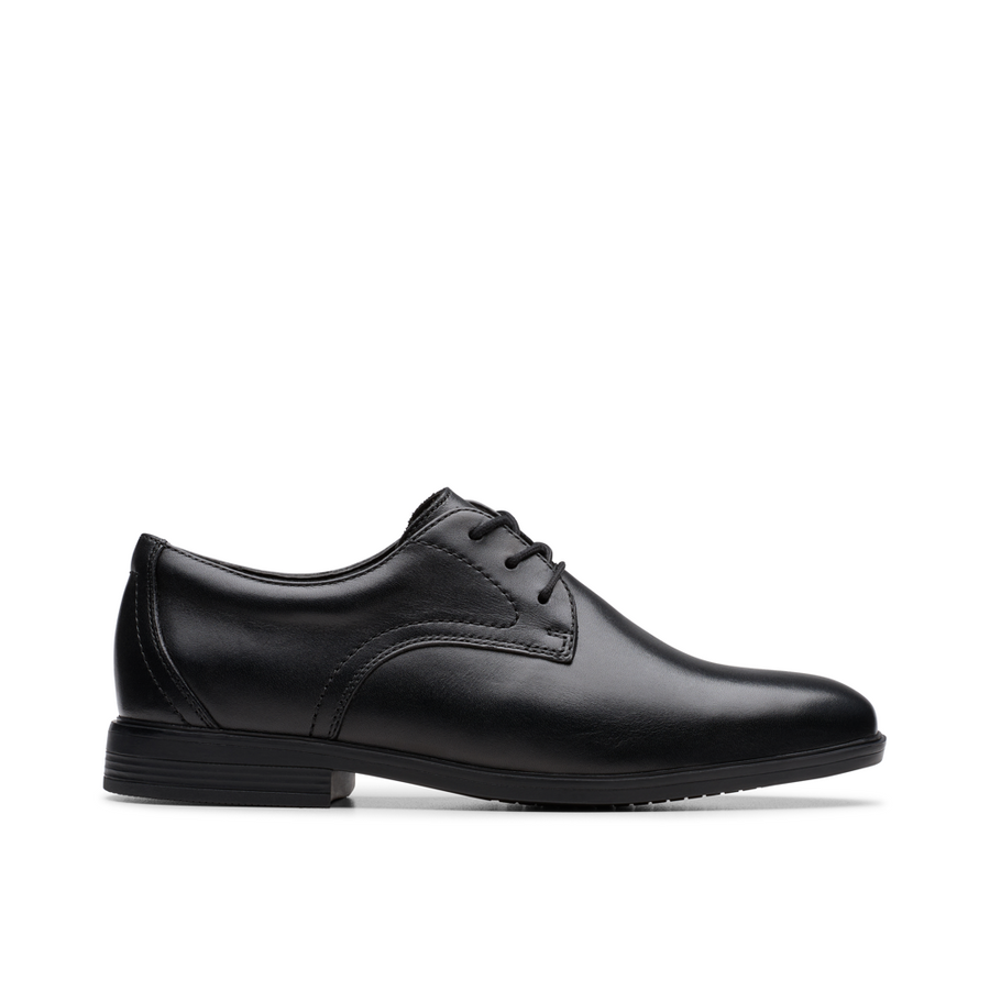 Clarks - Jonwin Step Y. - Black Leather - School Shoes