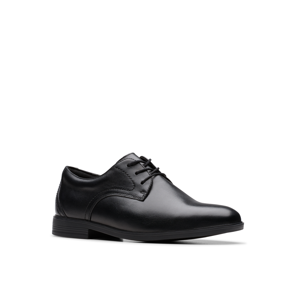 Clarks - Jonwin Step Y. - Black Leather - School Shoes