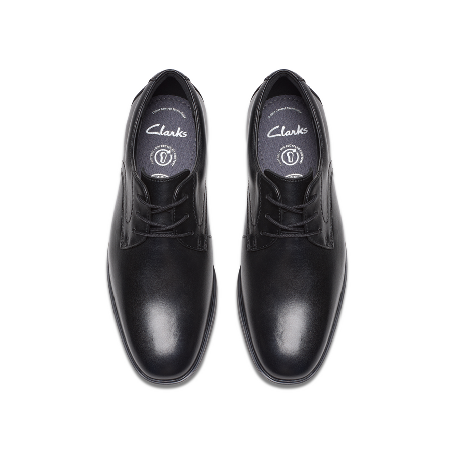Clarks - Jonwin Step Y. - Black Leather - School Shoes