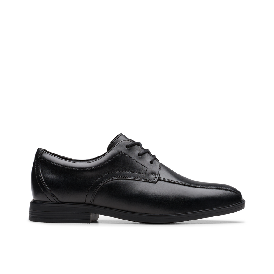 Clarks - Jonwin Loop Y. - Black Leather - School Shoes