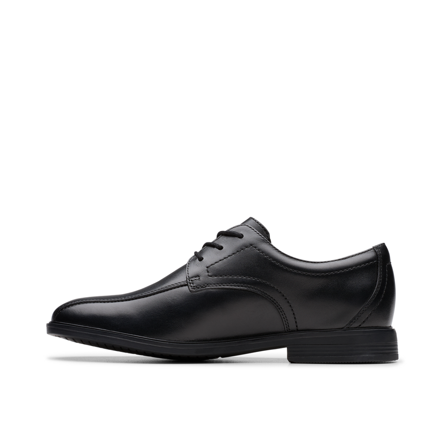 Clarks - Jonwin Loop Y. - Black Leather - School Shoes