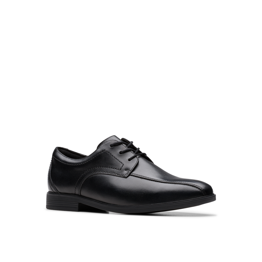 Clarks - Jonwin Loop Y. - Black Leather - School Shoes