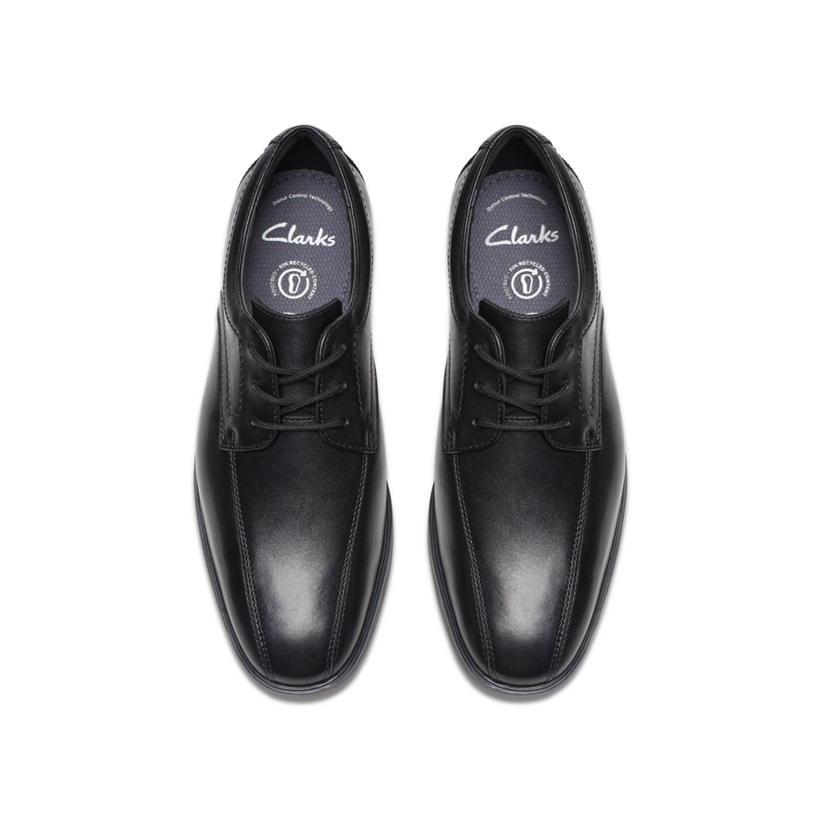 Clarks - Jonwin Loop Y. - Black Leather - School Shoes
