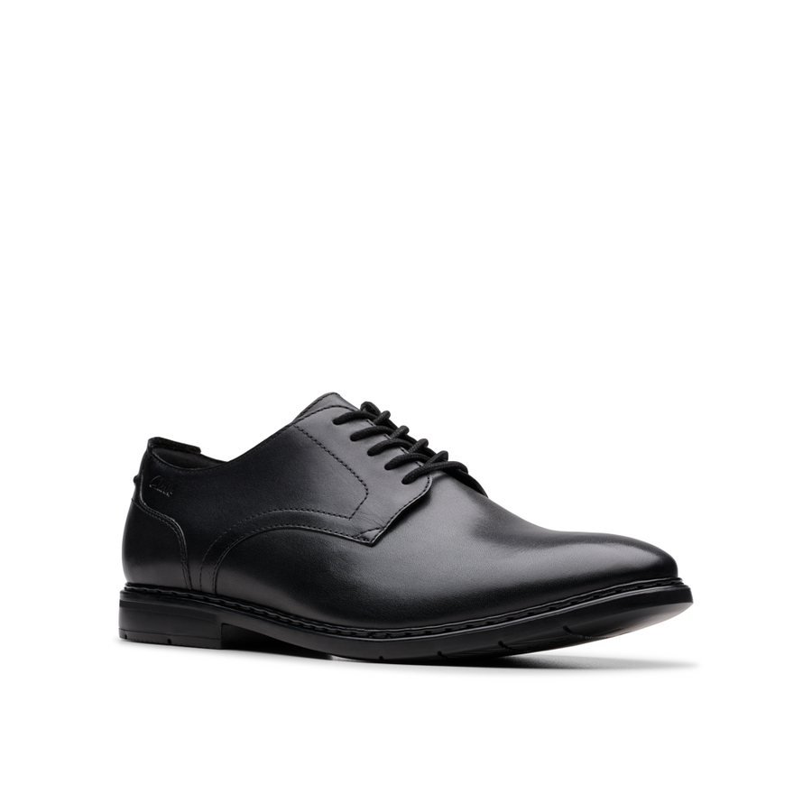 Clarks Banbury Derby Black Leather Shoes