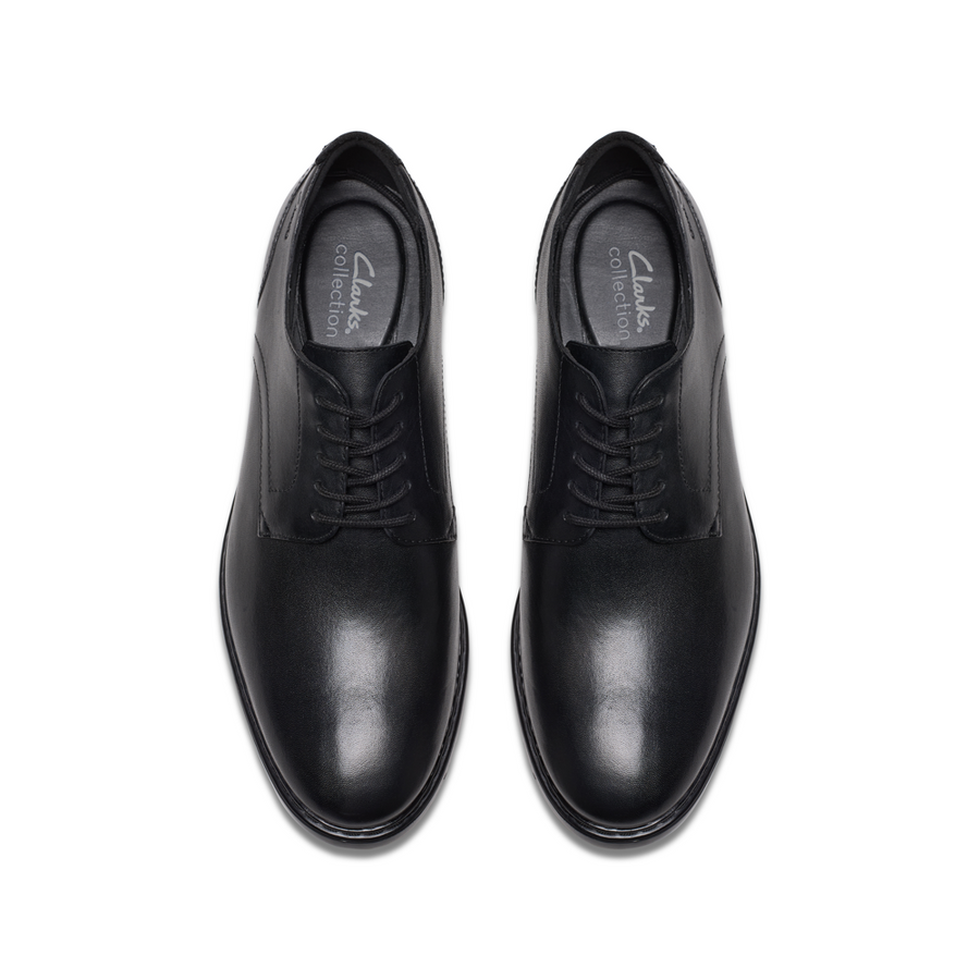 Clarks Banbury Derby Black Leather Shoes