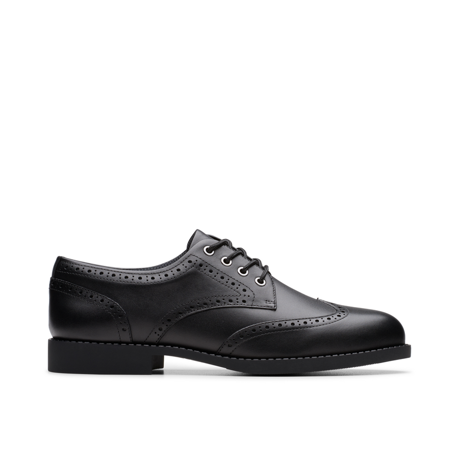 Clarks - Tapa Pure Y. - Black Leather - School Shoes