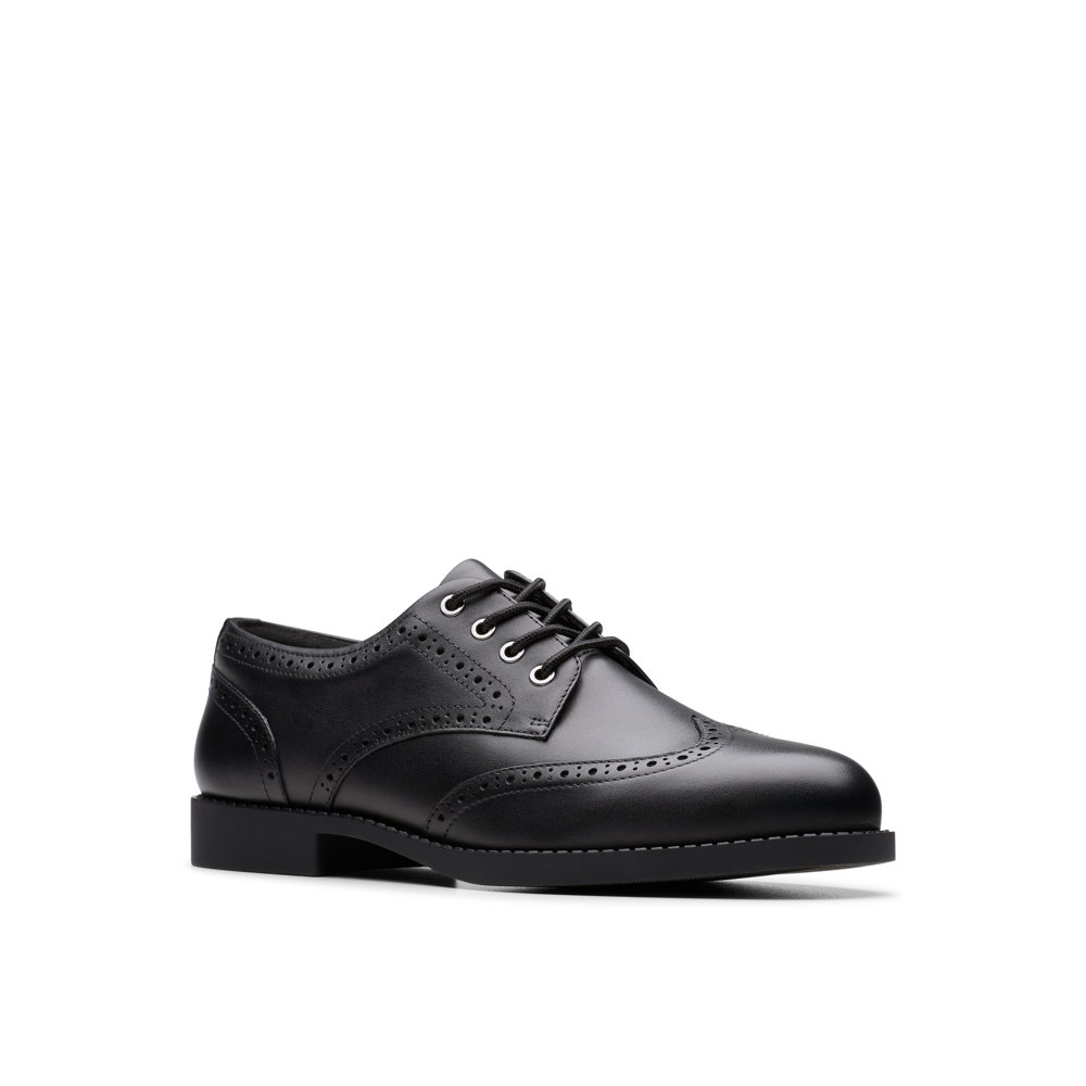Clarks - Tapa Pure Y. - Black Leather - School Shoes