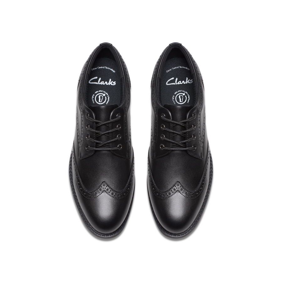 Clarks - Tapa Pure Y. - Black Leather - School Shoes