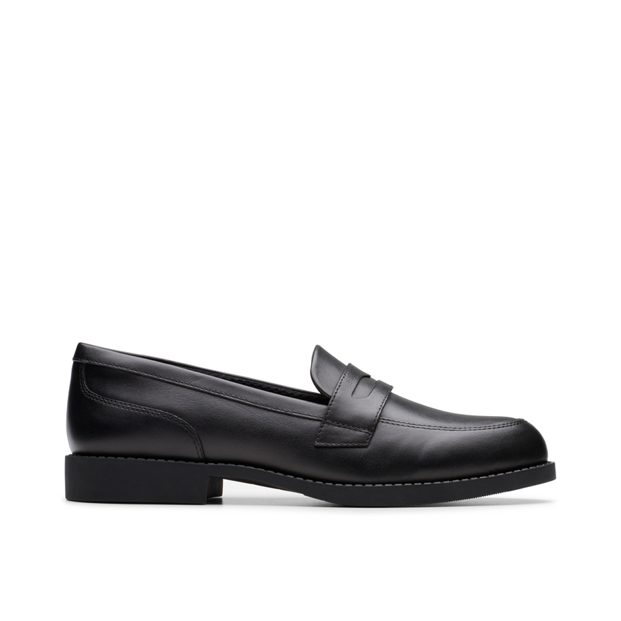 Clarks - Tapa Edge Y. - Black Leather - School Shoes