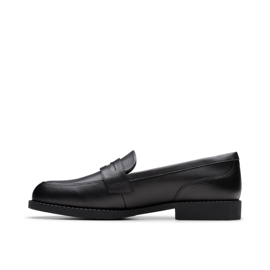 Clarks - Tapa Edge Y. - Black Leather - School Shoes