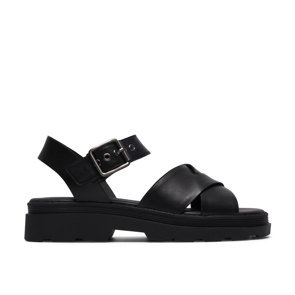Clarks - Orinoco3 Cross - Black Leather - Sandals