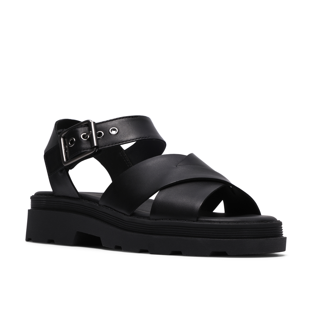 Clarks - Orinoco3 Cross - Black Leather - Sandals