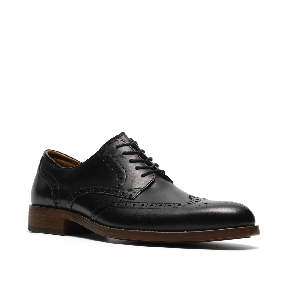 Clarks - CraftRemi Tip - Black Leather - Shoes