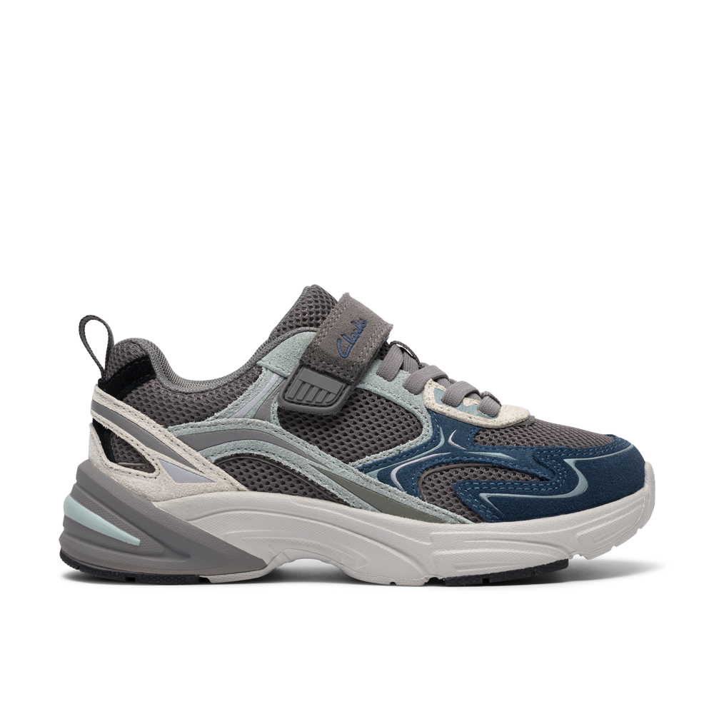 Clarks - CraftonVibe K - Grey/Green Combi - Trainers