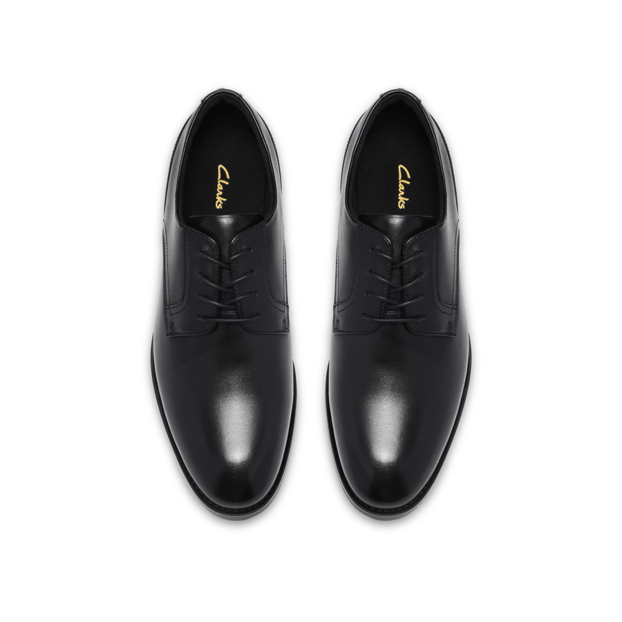 Clarks Bowburn Lace Black Leather Shoes