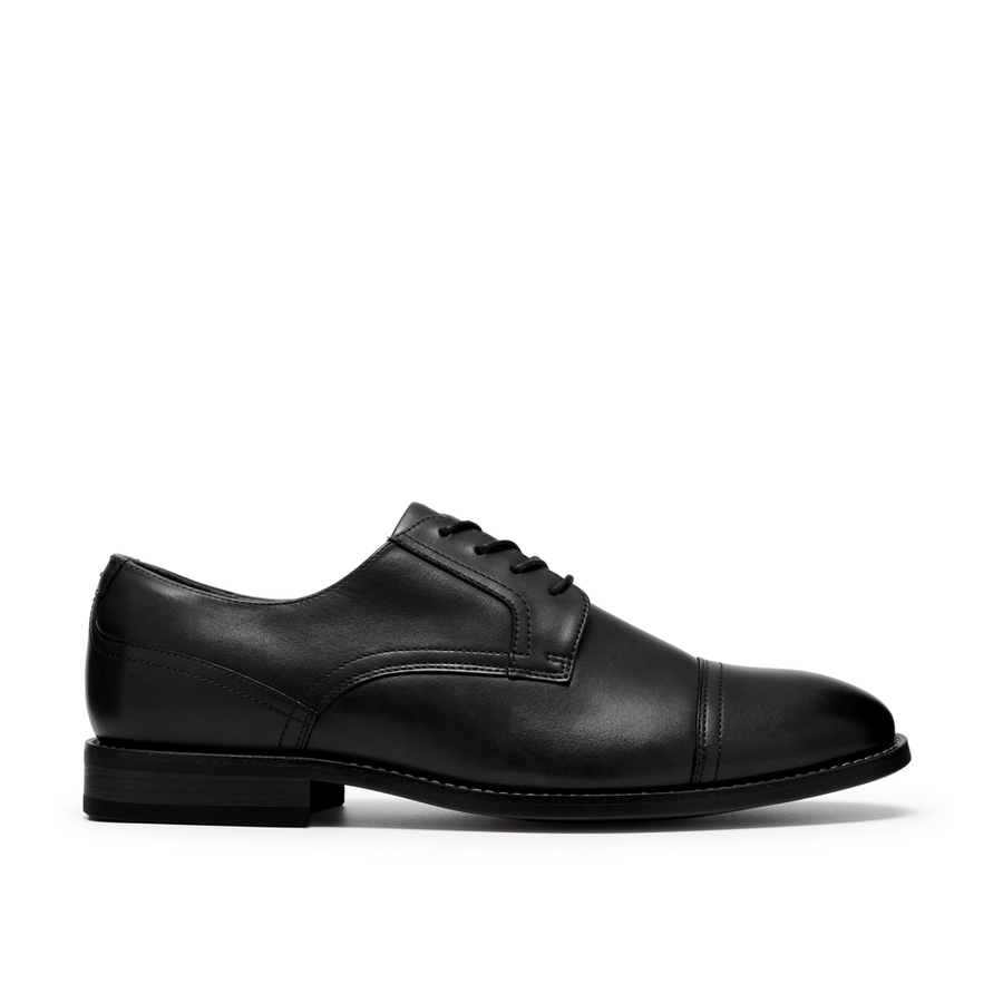 Clarks Bowburn Cap Black Leather Shoes